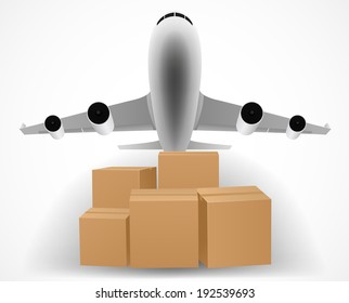 Airplane Delivery Concept Pile Packages Stock Illustration 192539693 ...