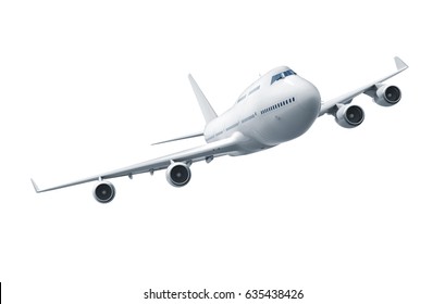 Airplane isolated white background    3D Rendering