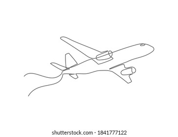 Airplane One Line Drawing Airplane Line Stock Illustration 1841777122 ...