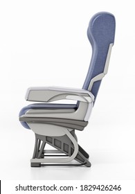 Airplane Seat Isolated On White Background. 3D Illustration.