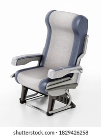 Airplane Seat Isolated On White Background. 3D Illustration.