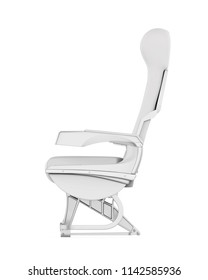 Airplane Seat Isolated (side View). 3D Rendering