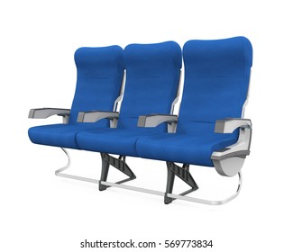 Airplane Seats Isolated. 3D Rendering