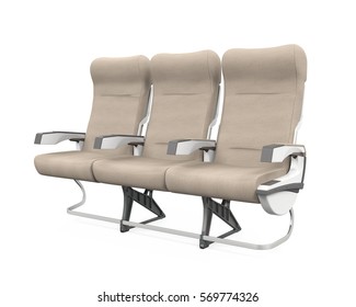 Airplane Seats Isolated. 3D Rendering