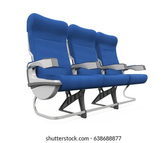 Airplane Seats Isolated. 3D Rendering