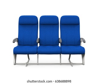 Airplane Seats Isolated. 3D Rendering