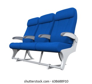 Airplane Seats Isolated. 3D Rendering