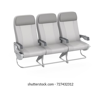 Airplane Seats Isolated. 3D Rendering