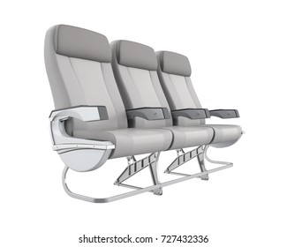 Airplane Seats Isolated. 3D Rendering