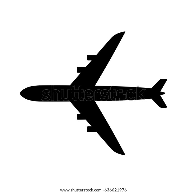 機内の平面図アイコン 航空機 4基のジェットエンジンを備えた旅客機 のイラスト素材