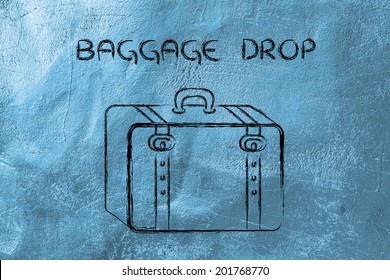 Airplane Travel And Airport Life: Baggage Drop