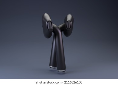 AirPods On Balck Background_ Wireless Headphone 3D Illustration