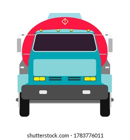 Airport Aviation Fuel Truck Flat Front View. Airplane Petrol Tanker Transportation