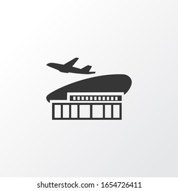 Airport Building Icon Symbol. Premium Quality Isolated Airlines Terminal Element In Trendy Style.