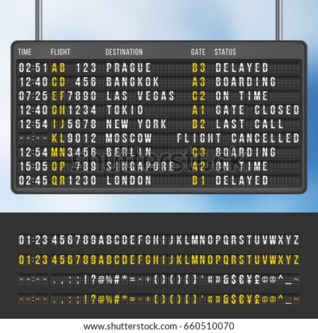 Similar – Image, Stock Photo Airport Departure Scoreboard