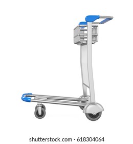 Airport Luggage Cart Isolated. 3D Rendering