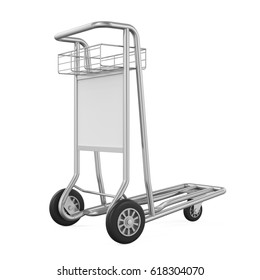 Airport Luggage Cart Isolated. 3D Rendering