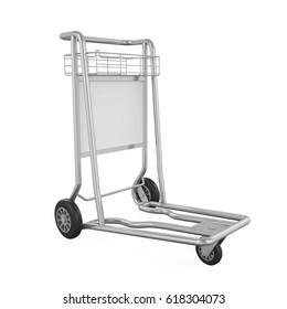 Airport Luggage Cart Isolated. 3D Rendering