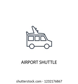 airport shuttle concept line icon. Simple element illustration. airport shuttle concept outline symbol design from Hotel set. Can be used for web and mobile UI/UX