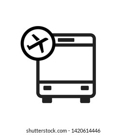 Airport shuttle outline icon. Clipart image isolated on white background