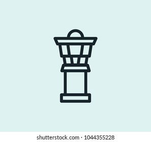 Airport Tower Icon Line Isolated On Clean Background. Airport Tower Icon Concept Drawing Icon Line In Modern Style.  Illustration For Your Web Site Mobile Logo App UI Design.