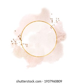 Airy Peach Watercolor Clouds Spray Golden Stock Illustration 1937960809 ...