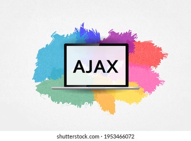 AJAX Programming. Word Ajax On Laptop