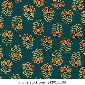 Ajrakh Pattern Block Print Pattern Batik Stock Illustration 2129153534 