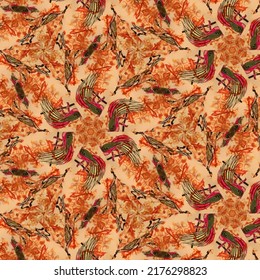 Ajrakh Pattern And Block Print Pattern And Batik Print Allovers Background Digital Textile Pattern