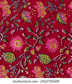 Ajrakh Pattern and block print and batik print Background digital printing textile pattern
