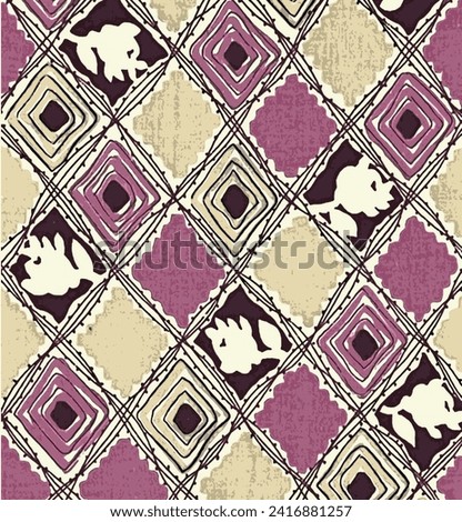 Ajrakh Pattern and block print Pattern, batik print, ikat Background digital printing textile pattern