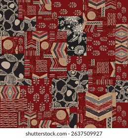 ajrakh pattern with block print and texture background 