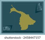 Aklan, province of Philippines. Solid color shape. Corner auxiliary location maps