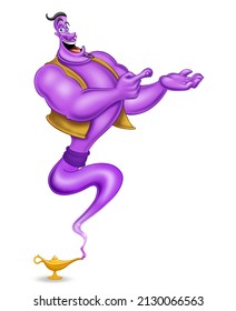 Aladdin magic lamp purple genie show drawing