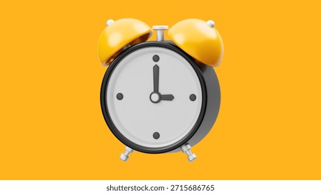Alarm Clock 3D Rendering — Time Management and Daily Routine Background