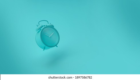 Alarm Clock Floating Monochromatic 3D Illustration