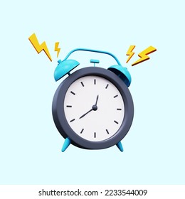 Alarm clock icon. 3d render