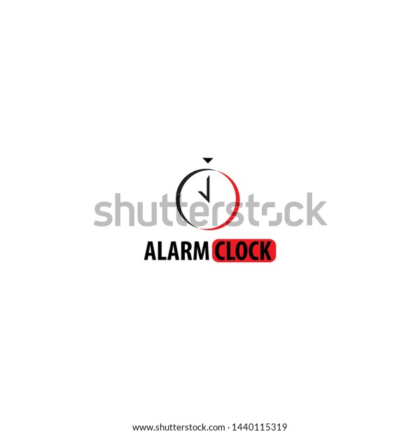 alarm clock logo with a simple clock shape with two crescent makes this
