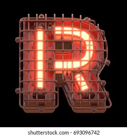 Alarm Light Font. 3d Rendering.