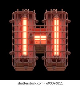 Alarm light font. 3d rendering.