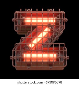 Alarm light font. 3d rendering.
