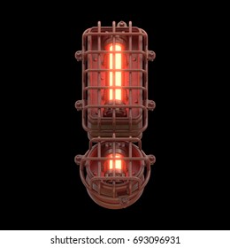 Alarm Light Font. 3d Rendering.