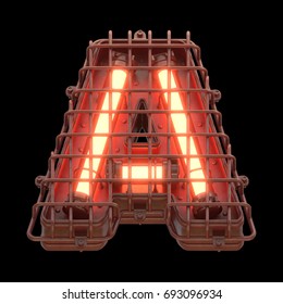 Alarm Light Font. 3d Rendering.