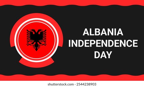 Albania Independence Day simple geometric banner design with flag and typography  - Powered by Shutterstock