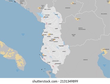 Albania Political Map Neighbors Capital 260nw 2131349899 