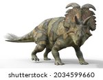 Albertaceratops Dinosaur 3d rednering - 3d illustration - The  herbivorous dinosaur Albertaceratops lived in Alberta, Canada during the Cretaceous Period.