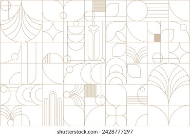 Album (magazine) cover design from geometric elements in Art Deco style on a white background. The design will be used in wedding printing, branding, corporate identity creation, presentations and DI - Powered by Shutterstock