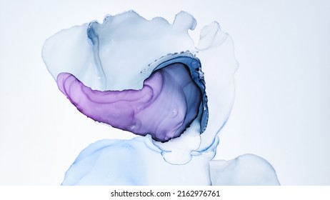 Alcohol Ink. Abstract Ethereal Paint. Sophisticated Decoration. Delicate Digital Canvas. Blue Watercolor Swirl. Grey Paper. Cyan Liquid Artwork. Pink Marble Artwork. White Alcohol Ink.