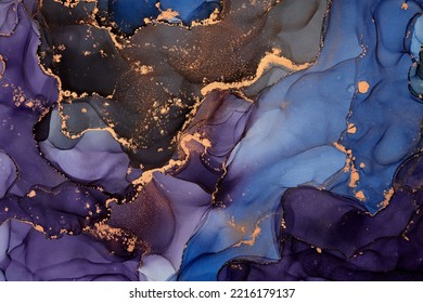 Alcohol Ink Art.Mixing Liquid Paints. Modern, Abstract Colorful Background, Wallpaper. Marble Texture.Translucent Colors