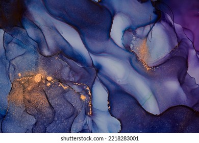 Alcohol Ink Art.Mixing Liquid Paints. Modern, Abstract Colorful Background, Wallpaper. Marble Texture.Translucent Colors